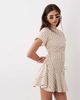 ASOS DESIGN ASOS DESIGN poplin short sleeve mini dress with ruching tie waist detail in tan stripe-Multi - 1