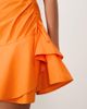 ASOS DESIGN ASOS DESIGN poplin short sleeve mini dress with ruching tie waist detail in tangerine orange - 3