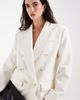 ASOS DESIGN ASOS DESIGN power shoulder double breasted blazer in cream-White - 2
