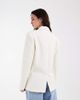 ASOS DESIGN ASOS DESIGN power shoulder double breasted blazer in cream-White - 4