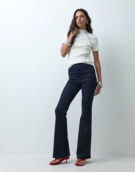 ASOS DESIGN ASOS DESIGN power stretch sculpt flare jeans in indigo-Navy