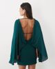 ASOS DESIGN ASOS DESIGN premium batwing mini dress with ruched skirt in teal-Navy - 3