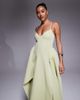 ASOS DESIGN ASOS DESIGN Premium cami straps midi dress with full hem sweep and asymmetric hem detailing in pistachio scuba-style fabric-Green - 4