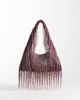 ASOS DESIGN ASOS DESIGN Premium fringed embellished shoulder bag in burgundy-Red - 1