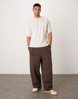 ASOS DESIGN ASOS DESIGN premium heavyweight loose sweatpants 400gsms in brown - part of a set