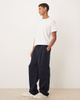 ASOS DESIGN ASOS DESIGN premium heavyweight wide leg sweatpants with pleats in navy - part of a set - 3