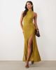 ASOS DESIGN ASOS DESIGN premium lace open back maxi dress with split in olive-Green - 1