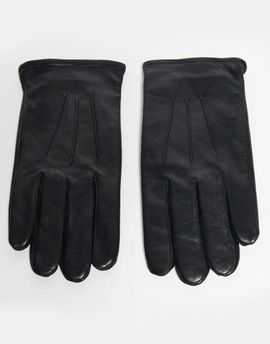 ASOS DESIGN ASOS DESIGN premium leather touchscreen gloves in black