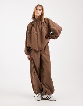 ASOS DESIGN ASOS DESIGN premium oversized track pants in brown and pink - part of a set