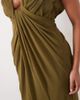 ASOS DESIGN ASOS DESIGN premium plunge draped midaxi dress in olive green - 2