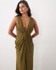 ASOS DESIGN ASOS DESIGN premium plunge draped midaxi dress in olive green - 3