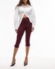 ASOS DESIGN ASOS DESIGN Premium ponte capri pants in berry-Red - 1