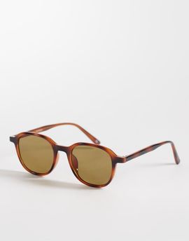 ASOS DESIGN ASOS DESIGN premium round sunglasses in tortoise with brown lenses