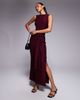 ASOS DESIGN ASOS DESIGN premium sleeveless knot front maxi dress in burgundy-Red - 1