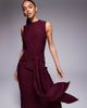 ASOS DESIGN ASOS DESIGN premium sleeveless knot front maxi dress in burgundy-Red - 2
