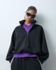 ASOS DESIGN ASOS DESIGN premium sporty track zip through funnel neck sweat in black & gray scuba-style fabric - 1
