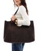 ASOS DESIGN ASOS DESIGN premium suede bonded scoop tote bag in chocolate-Brown - 1