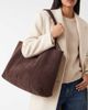 ASOS DESIGN ASOS DESIGN premium suede bonded scoop tote bag in chocolate-Brown - 2