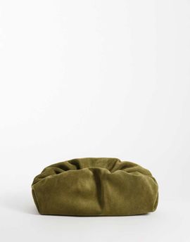 ASOS DESIGN ASOS DESIGN Premium suede cloud clutch bag in olive-Green