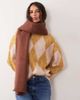 ASOS DESIGN ASOS DESIGN premium woven wide wool mix scarf in brown - 1