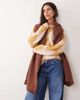 ASOS DESIGN ASOS DESIGN premium woven wide wool mix scarf in brown - 3