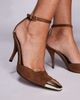ASOS DESIGN ASOS DESIGN Pride toe cap high heel shoes in mocha moose suedette-Brown - 3