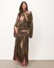 ASOS DESIGN ASOS DESIGN printed floral mesh blouson maxi dress with cut out in brown - 1