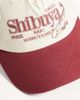ASOS DESIGN ASOS DESIGN printed graphic contrast peak cap in washed burgundy-Red - 3