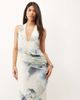 ASOS DESIGN ASOS DESIGN printed halter neck maxi dress with draped sash detail in blue floral-Multi - 2
