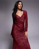 ASOS DESIGN ASOS DESIGN printed lace lined maxi dress with wrap over bardot neckline and long sleeve-Multi - 3