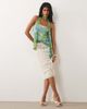 ASOS DESIGN ASOS DESIGN printed mesh bubble scarf top with knot in floral print-Multi - 2
