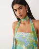 ASOS DESIGN ASOS DESIGN printed mesh bubble scarf top with knot in floral print-Multi - 3