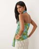 ASOS DESIGN ASOS DESIGN printed mesh bubble scarf top with knot in floral print-Multi - 4