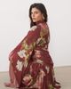 ASOS DESIGN ASOS DESIGN printed mesh high neck modesty maxi dress with waterfall sleeve detail in red floral-Multi - 2