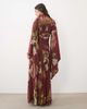 ASOS DESIGN ASOS DESIGN printed mesh high neck modesty maxi dress with waterfall sleeve detail in red floral-Multi - 4