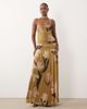 ASOS DESIGN ASOS DESIGN printed mesh ruched bust maxi dress with scarf detail in mustard floral-Multi - 1