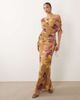 ASOS DESIGN ASOS DESIGN printed mesh ruched maxi skirt in buttermilk floral print - part of a set-Multi - 1