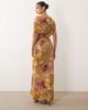ASOS DESIGN ASOS DESIGN printed mesh ruched maxi skirt in buttermilk floral print - part of a set-Multi - 3