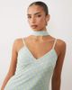 ASOS DESIGN ASOS DESIGN printed mesh scarf cami top in blue and yellow polka dots-Multi - 3