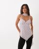 ASOS DESIGN ASOS DESIGN printed mesh scarf cami top in pink and brown polka dots-Multi - 3