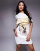ASOS DESIGN ASOS DESIGN printed one shoulder mini dress with wrap skirt in floral in scuba-style fabric-Multi - 1