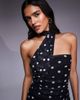 ASOS DESIGN ASOS DESIGN printed polka dot bandeau maxi dress with scarf detail in black - 4