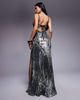 ASOS DESIGN ASOS DESIGN printed sequin maxi dress with slit in zebra print-Multi - 2