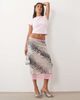 ASOS DESIGN ASOS DESIGN printed sequin peek a boo hem midi pencil skirt in zebra-Multi - 1