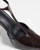 ASOS DESIGN ASOS DESIGN Prize T bar stiletto high pumps in chocolate patent-Brown - 3
