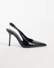 ASOS DESIGN ASOS DESIGN Pronto stiletto slingback high heeled shoes in black patent - 1