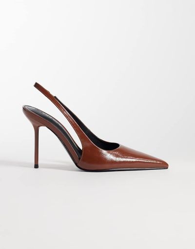 ASOS DESIGN ASOS DESIGN Pronto stiletto slingback high heeled shoes in toffee-Brown