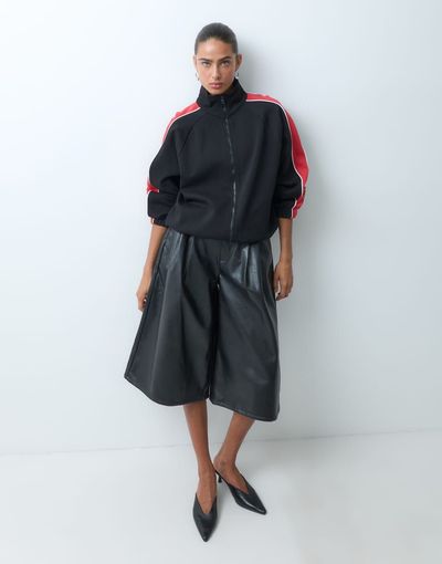 ASOS DESIGN ASOS DESIGN PU Longline culottes in black