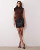 ASOS DESIGN ASOS DESIGN PU mini skirt with lace hem detail in black - 2