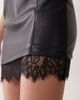 ASOS DESIGN ASOS DESIGN PU mini skirt with lace hem detail in black - 4